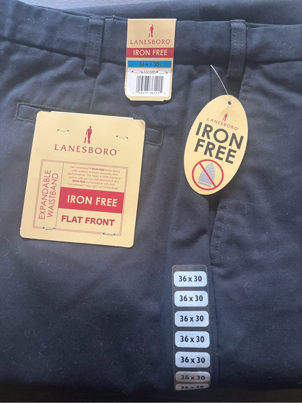 Iron Free Flat Front Men's Pants - Navy